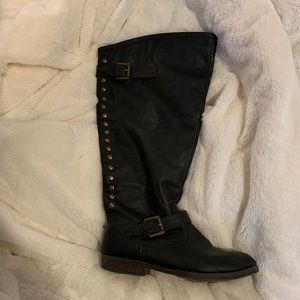 Black Wide Calf Riding Boots